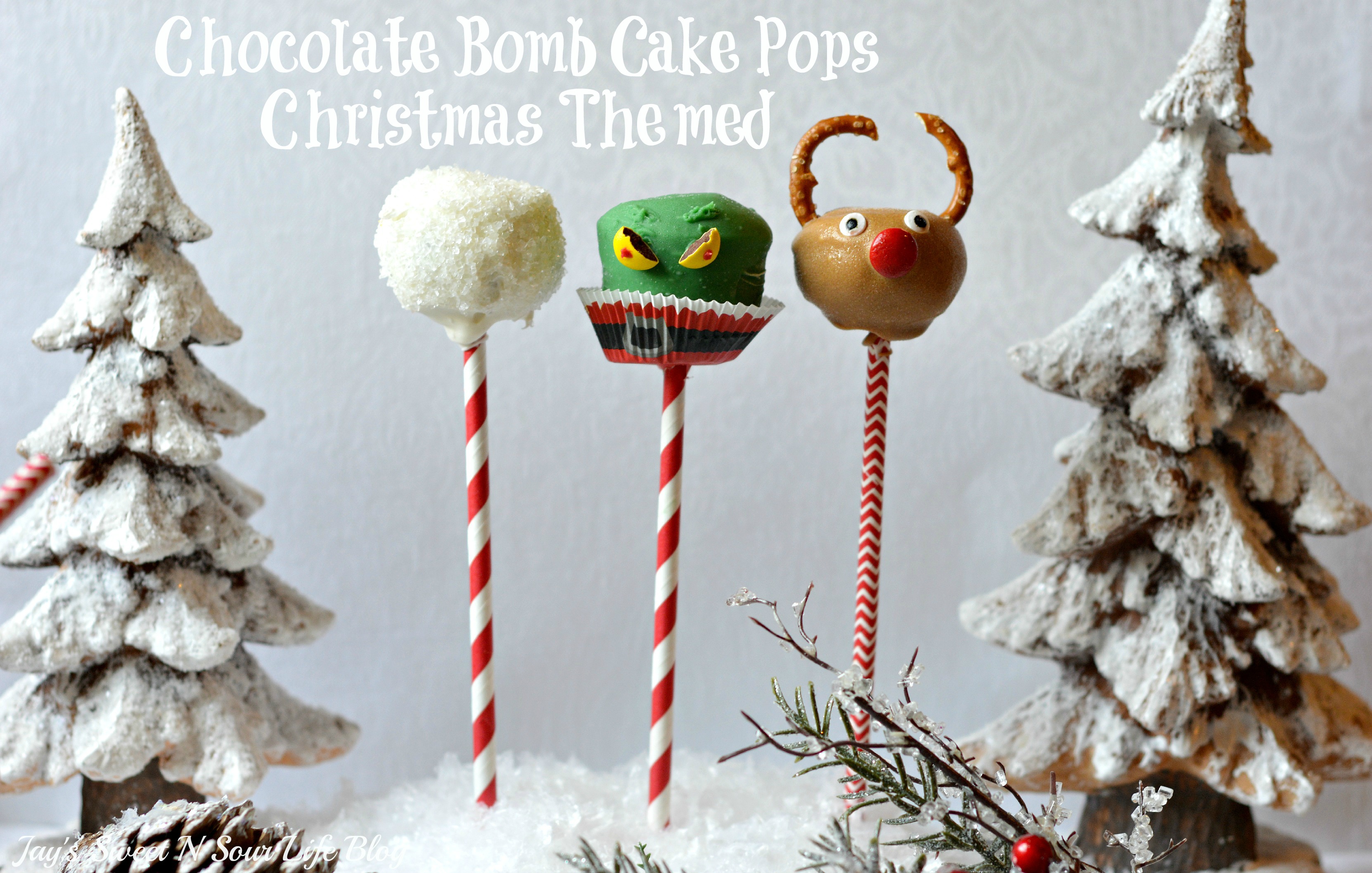 Chocolate Bomb Cake Pops – Christmas Themed